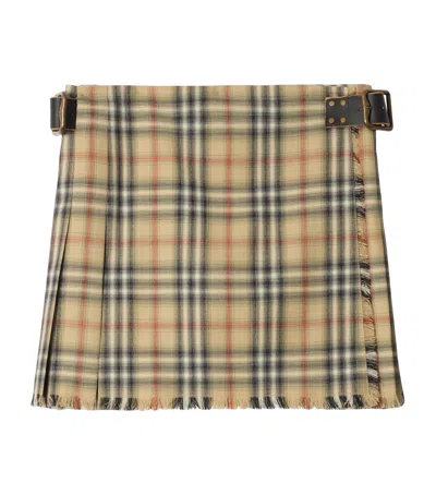 BURBERRY WOOL CHECK MINI KILT