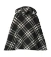 Burberry Check Wool Poncho In Multi