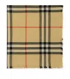 Burberry Wool Check Scarf In Beige
