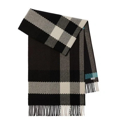 Burberry Check Wool Scarf In Otter
