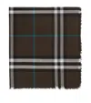 Burberry Check Wool Scarf In Brown