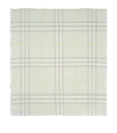 Burberry Wool Check Scarf In Green