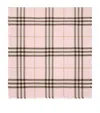 Burberry Wide Check Wool Scarf In Pink