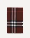 Burberry Women Wool Check Wide Scarf In Burgundy