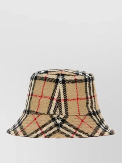 Burberry Wool Checked Bucket Hat In Red