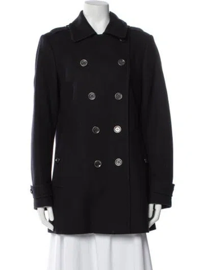 Pre-owned Burberry Wool Coat In Black