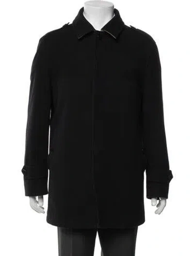 Pre-owned Burberry Wool Coat In Black