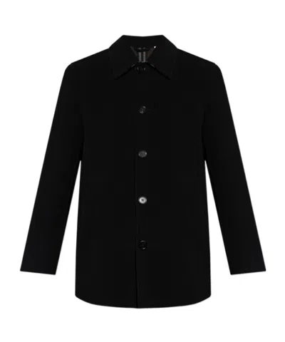 Burberry Wool Coat In Black