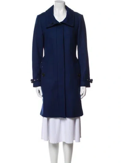 Pre-owned Burberry Wool Coat In Blue