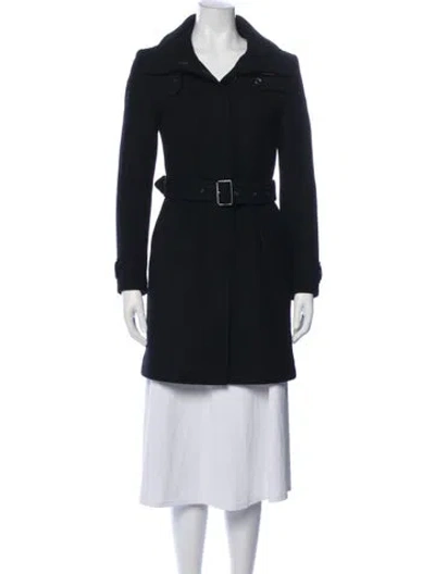 Pre-owned Burberry Wool Coat In Blue