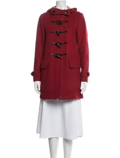 Pre-owned Burberry Wool Coat In Red