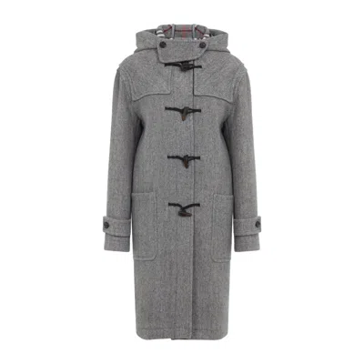 Burberry Wool Coat Women In Gray