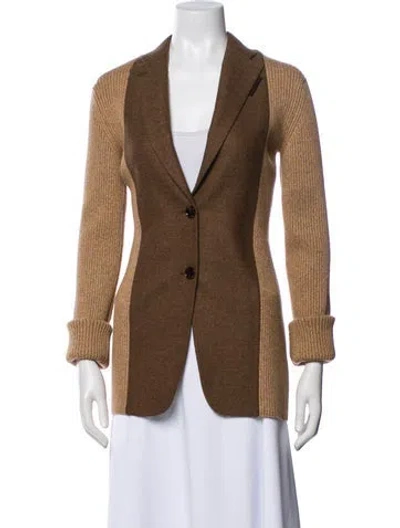 Pre-owned Burberry Wool Colorblock Pattern Blazer In Neutral
