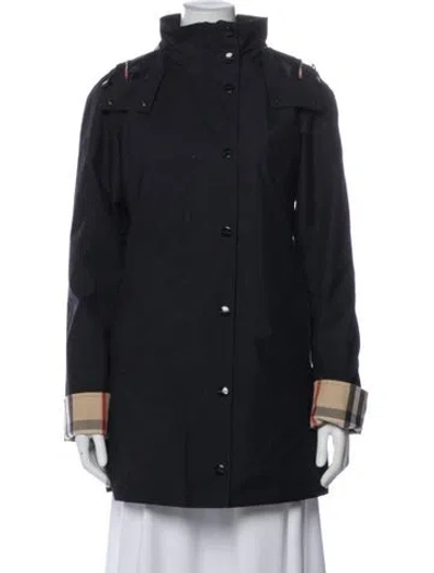 Pre-owned Burberry Wool Colorblock Pattern Parka In Gray