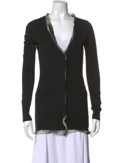 Pre-owned Burberry Wool Colorblock Pattern Sweater In Black