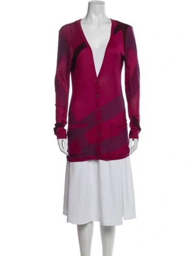 Pre-owned Burberry Wool Colorblock Pattern Sweater In Red