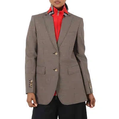 Pre-owned Burberry Wool Cotton Track Top Detail Tailored Jacket In Beige