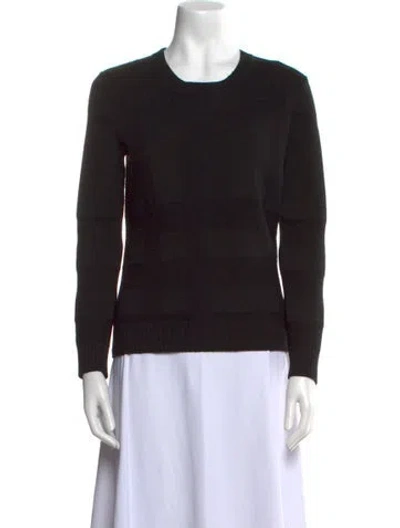 Pre-owned Burberry Wool Crew Neck Sweater In Black