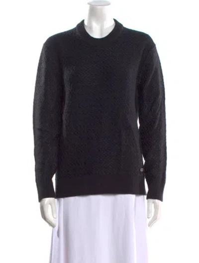 Pre-owned Burberry Wool Crew Neck Sweater In Black