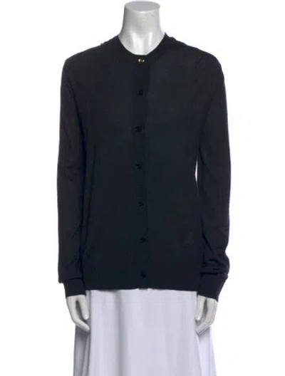 Pre-owned Burberry Wool Crew Neck Sweater In Black