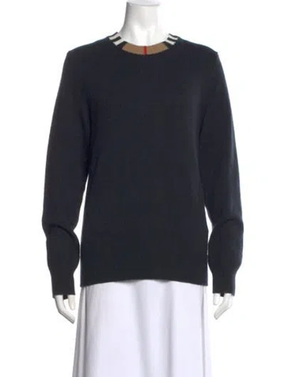 Pre-owned Burberry Wool Crew Neck Sweater In Black