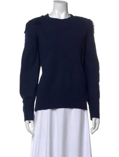 Pre-owned Burberry Wool Crew Neck Sweater In Blue