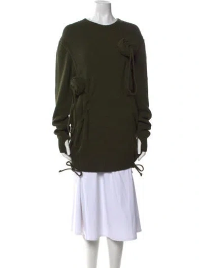 Pre-owned Burberry Wool Crew Neck Sweater In Green
