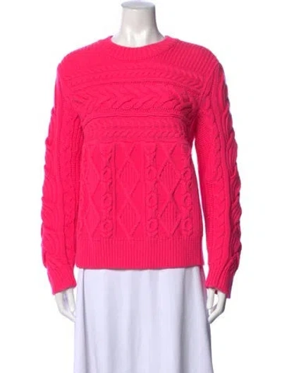 Pre-owned Burberry Wool Crew Neck Sweater In Pink