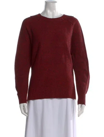 Pre-owned Burberry Wool Crew Neck Sweater In Red