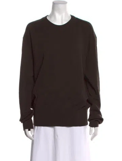 Pre-owned Burberry Wool Crew Neck Sweater W/ Tags In Brown