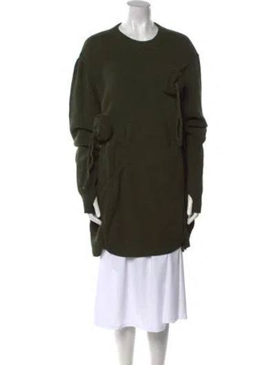 Pre-owned Burberry Wool Crew Neck Sweater W/ Tags In Green