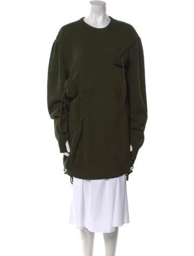 Pre-owned Burberry Wool Crew Neck Sweater W/ Tags In Green