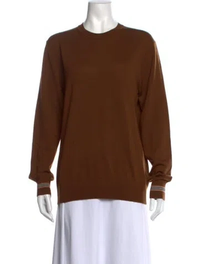 Pre-owned Burberry Wool Crew Neck Sweatshirt W/ Tags In Brown