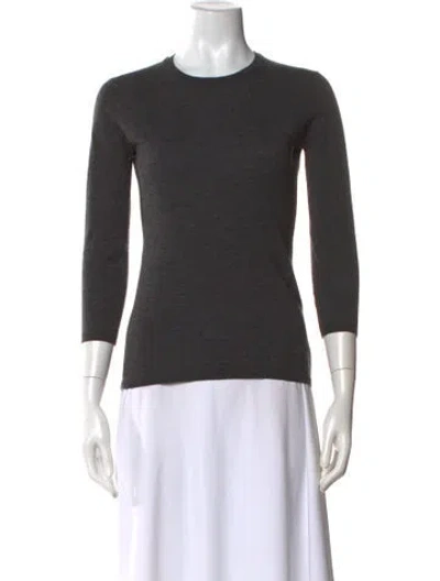 Pre-owned Burberry Wool Crew Neck Top In Gray