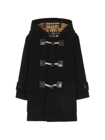 Burberry Kids' Wool Duffle Coat In Black