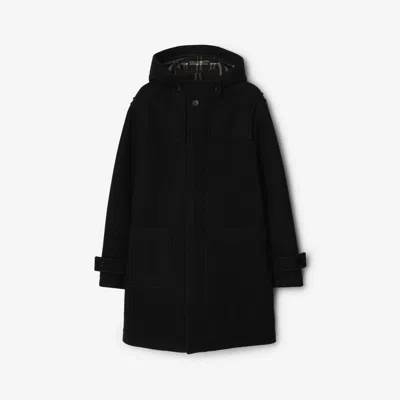 Burberry Wool Duffle Coat In Black/snug