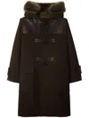Burberry Tweed Coat With Horn Buttons In Brown
