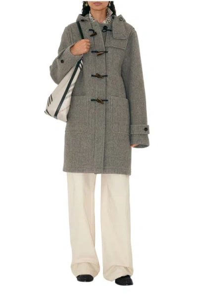 Burberry Wool Duffle Coat In Gray