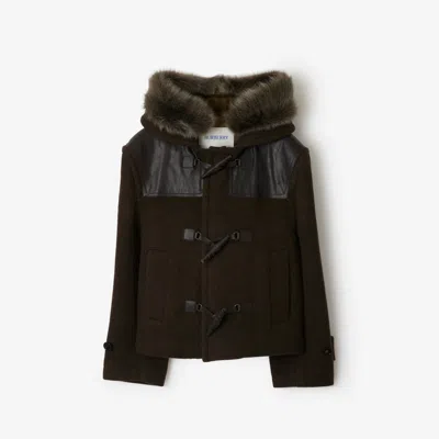Burberry Wool Duffle Jacket In Green