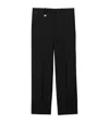 Burberry Suit Pants In Navy Blue Wool. Straight-leg Cut. Zippered Closure And Belt Clip. In Black