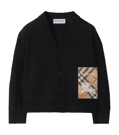 BURBERRY WOOL EKD-PATCH CARDIGAN