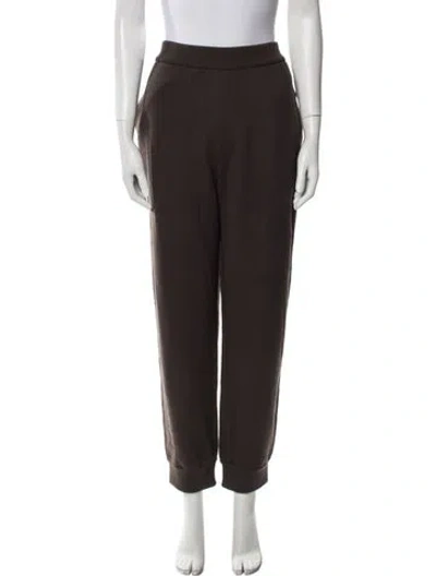 Pre-owned Burberry Wool Embroidered Accent Sweatpants In Brown