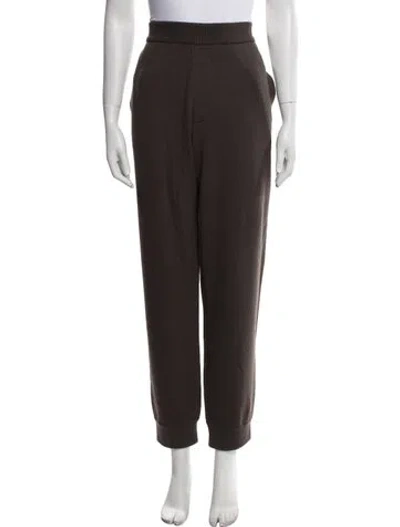 Pre-owned Burberry Wool Embroidered Accent Sweatpants W/ Tags In Brown