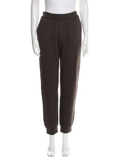 Pre-owned Burberry Wool Embroidered Accent Sweatpants W/ Tags In Brown