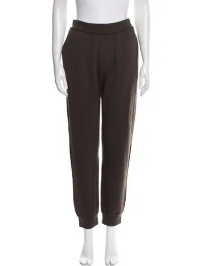 Pre-owned Burberry Wool Embroidered Accent Sweatpants W/ Tags In Brown