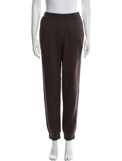 Pre-owned Burberry Wool Embroidered Accent Sweatpants W/ Tags In Brown