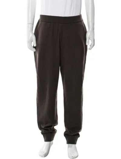 Pre-owned Burberry Wool Embroidered Accent Sweatpants W/ Tags In Brown