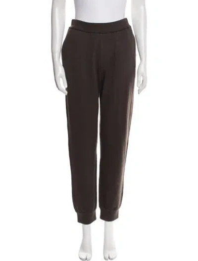 Pre-owned Burberry Wool Embroidered Accent Sweatpants W/ Tags In Brown