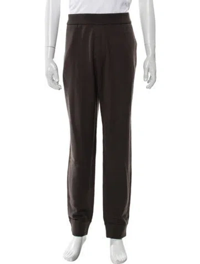 Pre-owned Burberry Wool Embroidered Accent Sweatpants W/ Tags In Brown