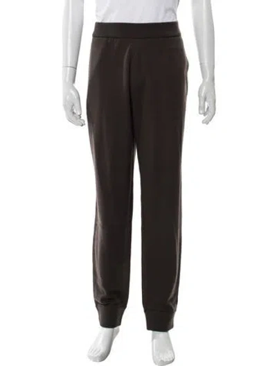 Pre-owned Burberry Wool Embroidered Accent Sweatpants W/ Tags In Brown